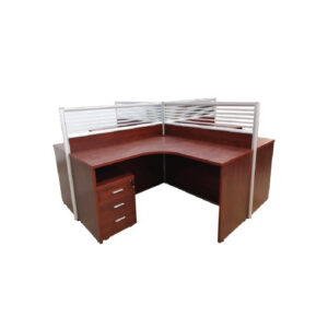 P32 4 Seater Workstation - With 4 Mobile Drawers