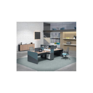 P45 4 Seater Workstation - With Fixed Drawers