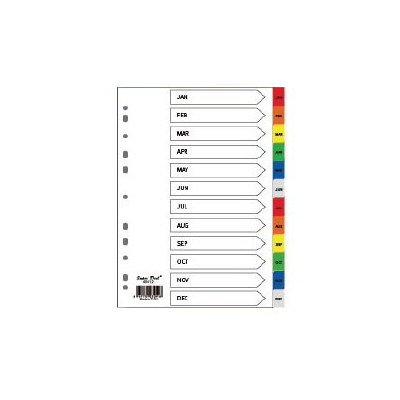 File Dividers Jan-Dec Board