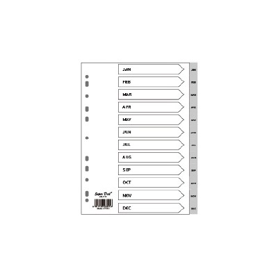 File Dividers Jan-Dec Pvc