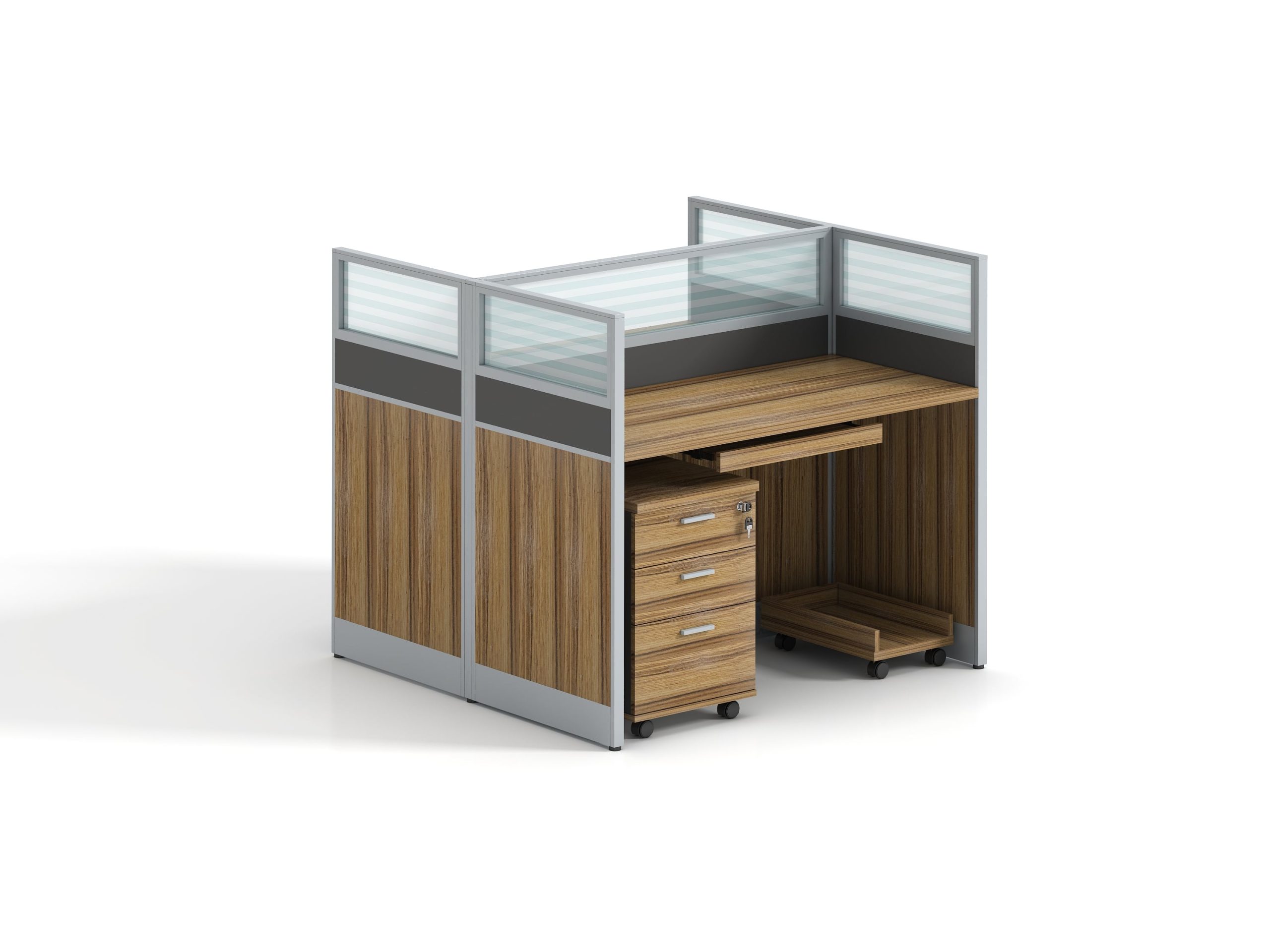 B074 - 2 Seater Workstation - With 2 Mobile Drawers